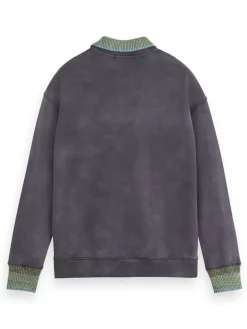 Clearance Scotch & Soda Knitted collar sweatshirt Antracite