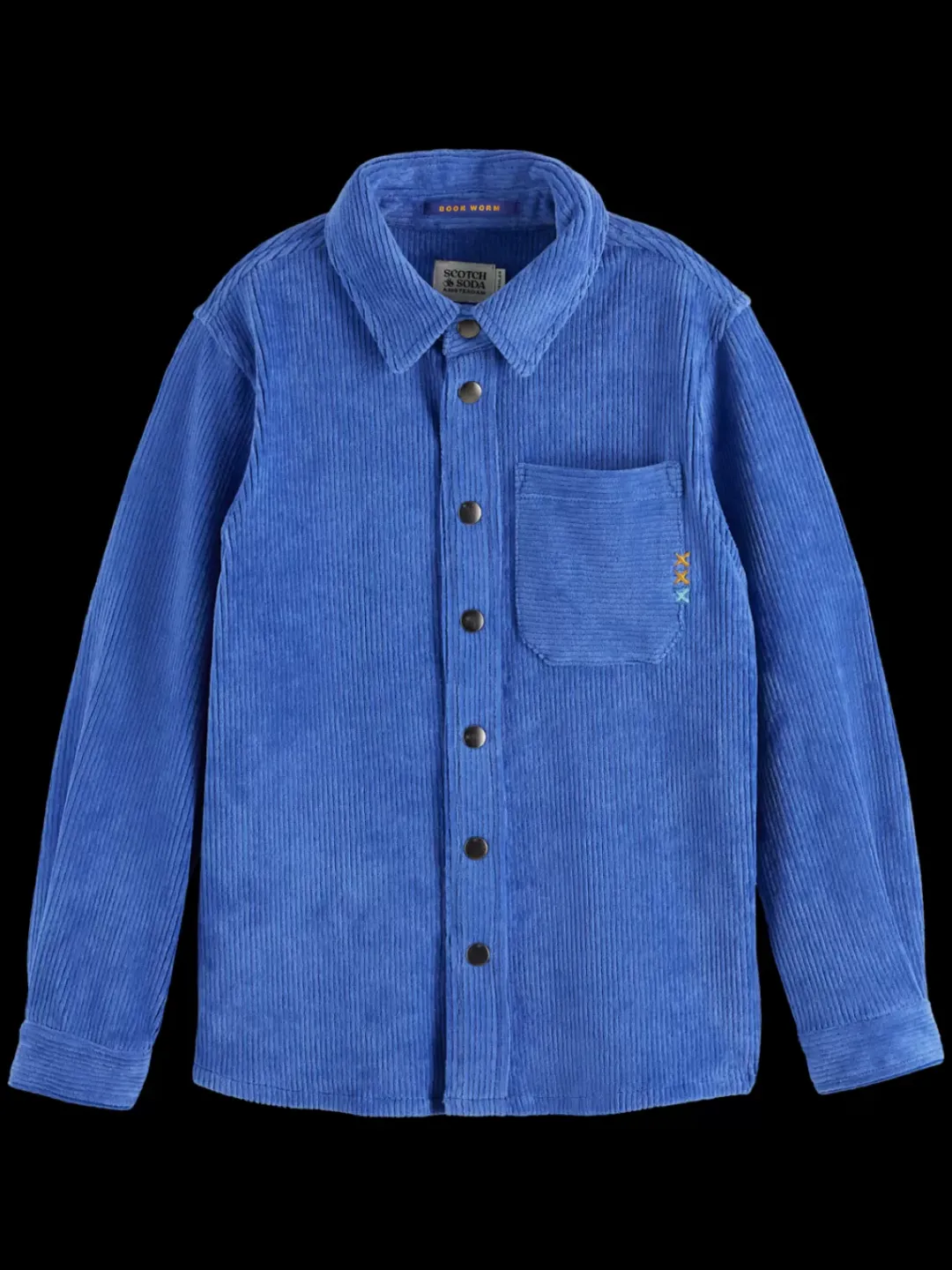 New Scotch & Soda KNITTED CORDUROY SHIRT RoadTripBlue