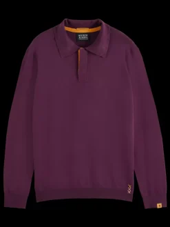 Discount Scotch & Soda KNITTED POLO LONG SLEEVE