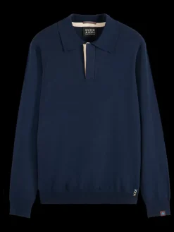 Discount Scotch & Soda KNITTED POLO LONG SLEEVE