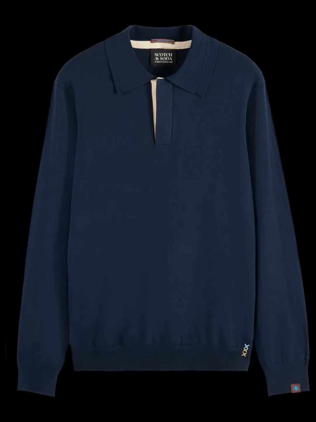 Discount Scotch & Soda KNITTED POLO LONG SLEEVE