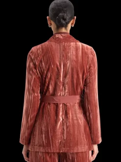 Fashion Scotch & Soda LACE TRIMMED VELVET PYJAMA BLAZER Rust