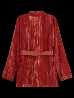 Fashion Scotch & Soda LACE TRIMMED VELVET PYJAMA BLAZER Rust