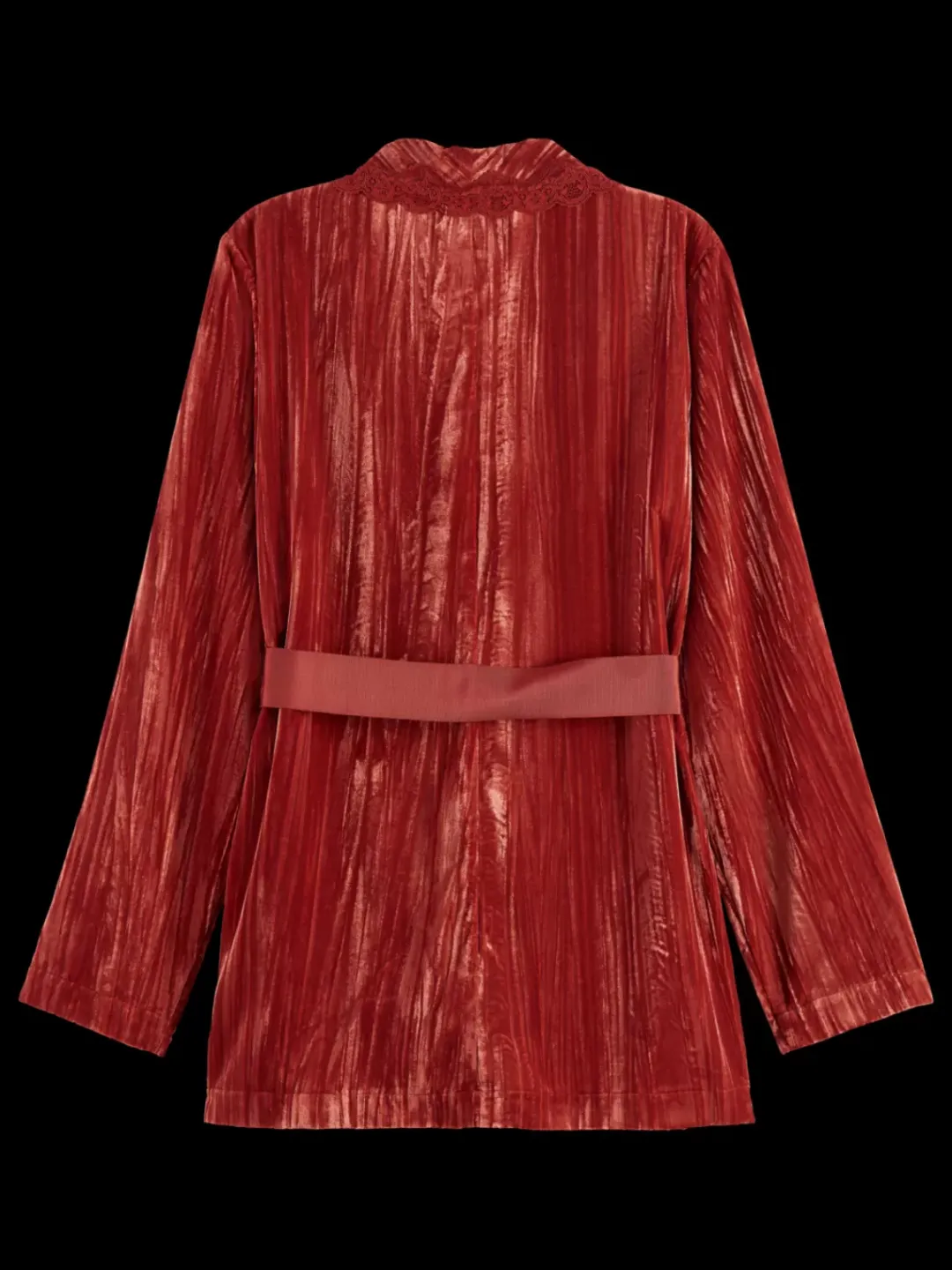 Fashion Scotch & Soda LACE TRIMMED VELVET PYJAMA BLAZER Rust