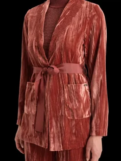Fashion Scotch & Soda LACE TRIMMED VELVET PYJAMA BLAZER Rust
