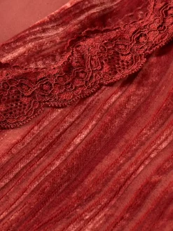 Fashion Scotch & Soda LACE TRIMMED VELVET PYJAMA BLAZER Rust