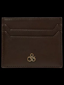 Online Scotch & Soda LEATHER CARDHOLDER Chocolate