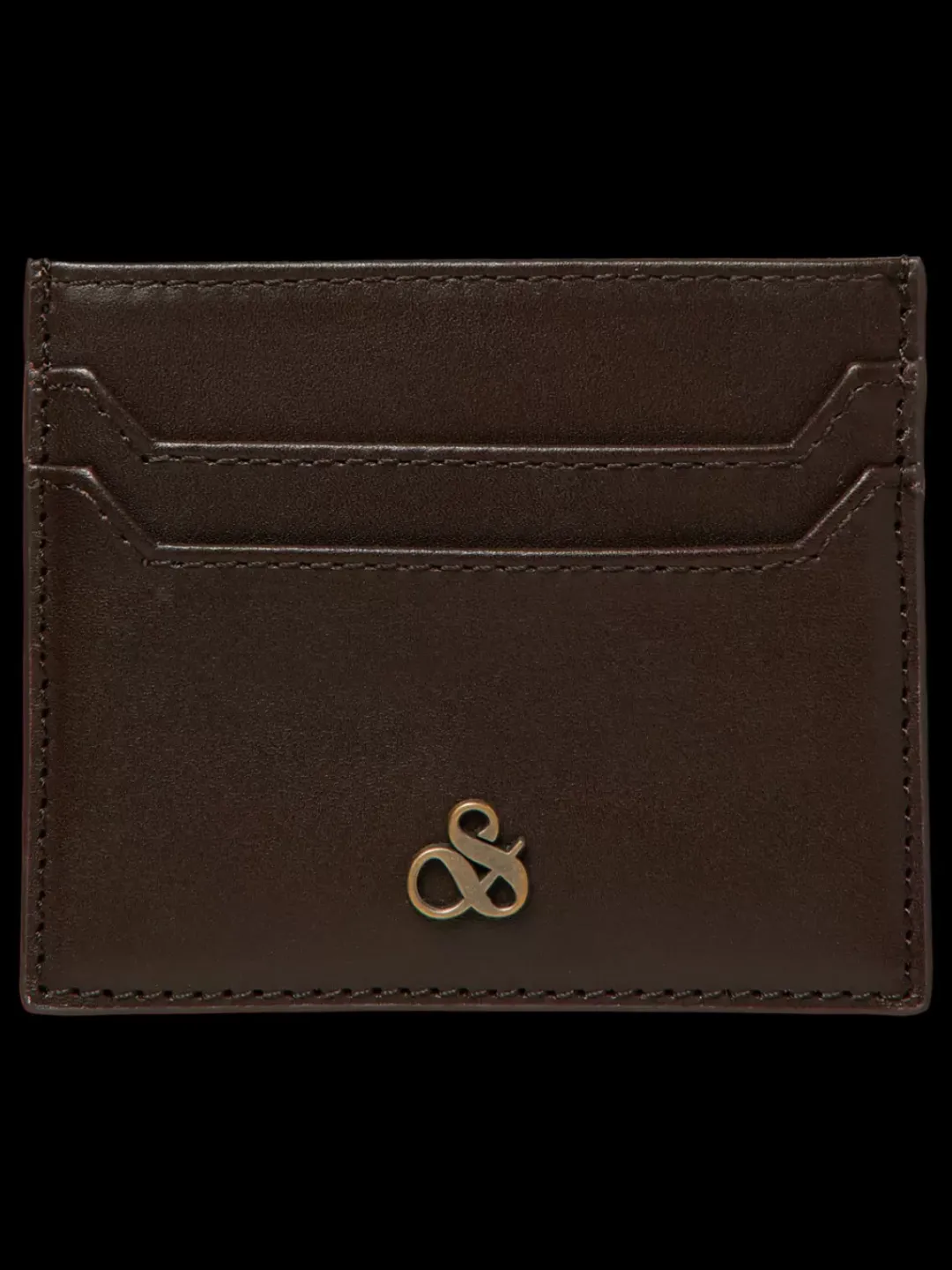 Online Scotch & Soda LEATHER CARDHOLDER Chocolate