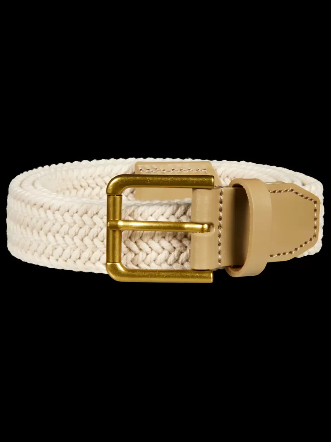 Best Scotch & Soda Leather trimmed canvas cord belt