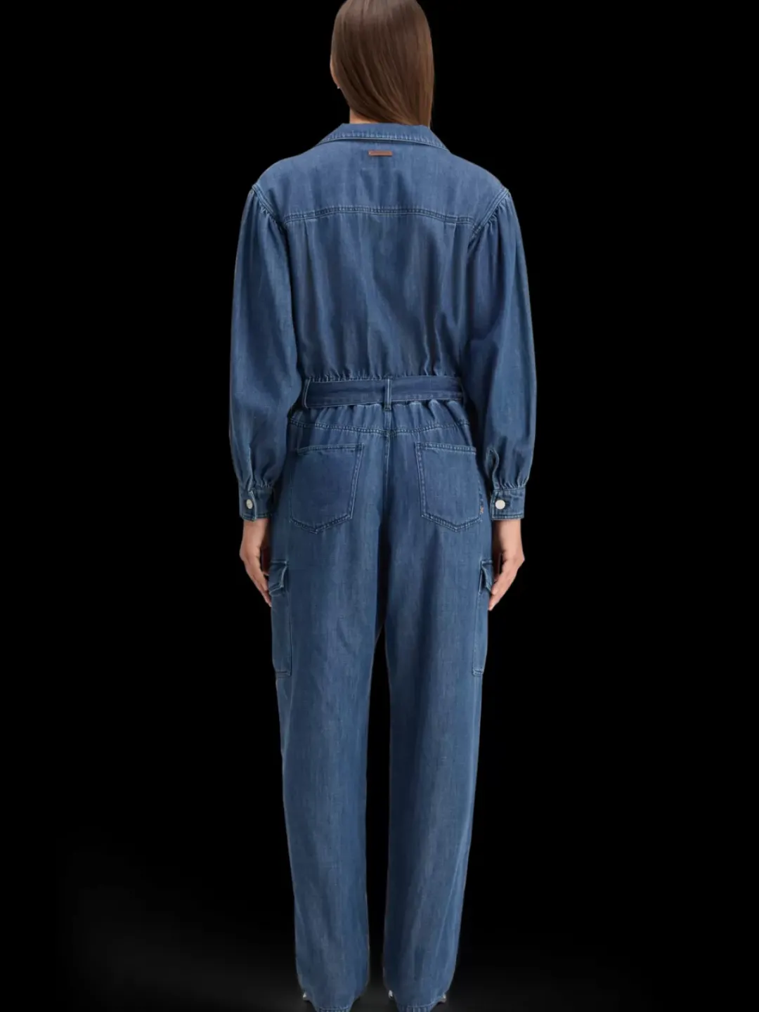 Discount Scotch & Soda LIGHTWEIGHT DENIM JUMPSUIT IN DARK WASH WITH TONAL DETAILING WashedIndigo