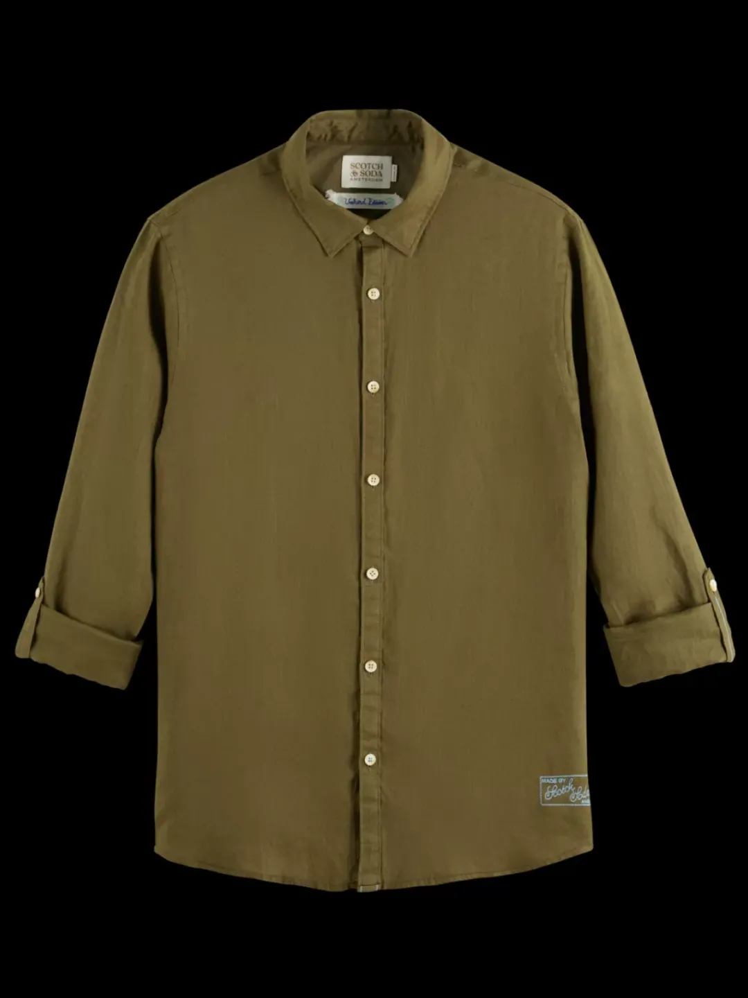 Hot Scotch & Soda Linen shirt with roll-up