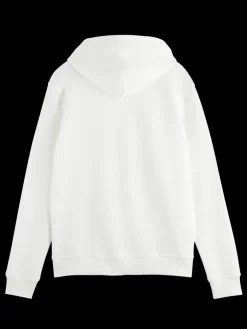 Outlet Scotch & Soda logo badge zip-through hoodie