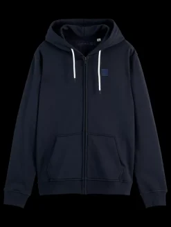 Online Scotch & Soda LOGO BADGE ZIP-THROUGH HOODIE
