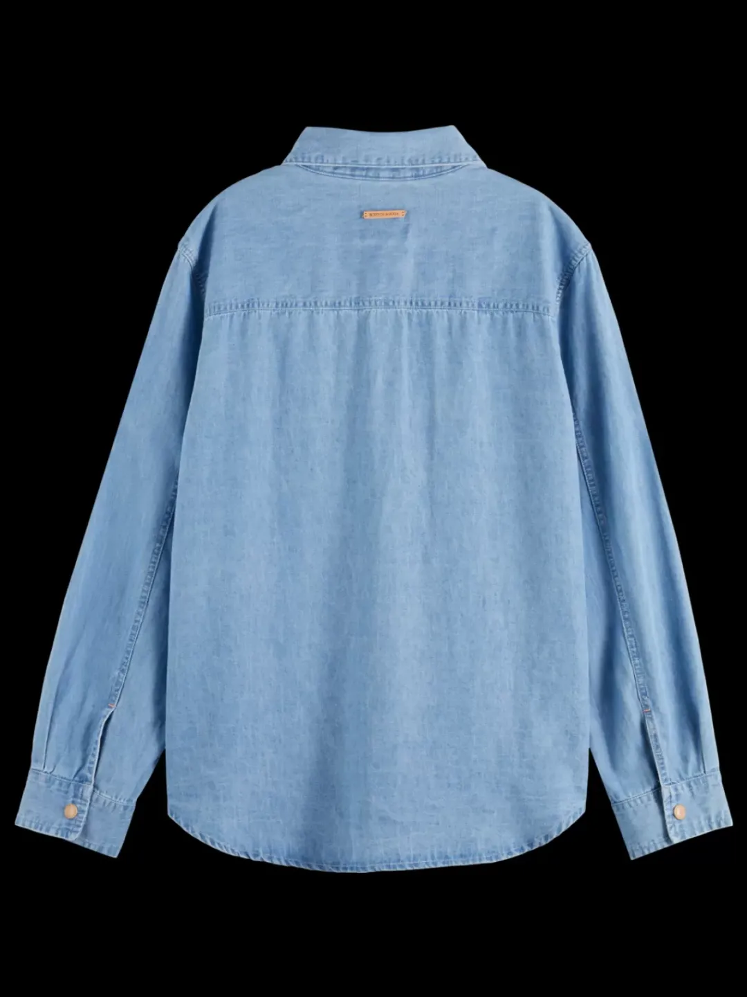 Discount Scotch & Soda LONG SLEEVE SHIRT WITH ONE POCKET - WASHED INDIGO BleachedIndigo
