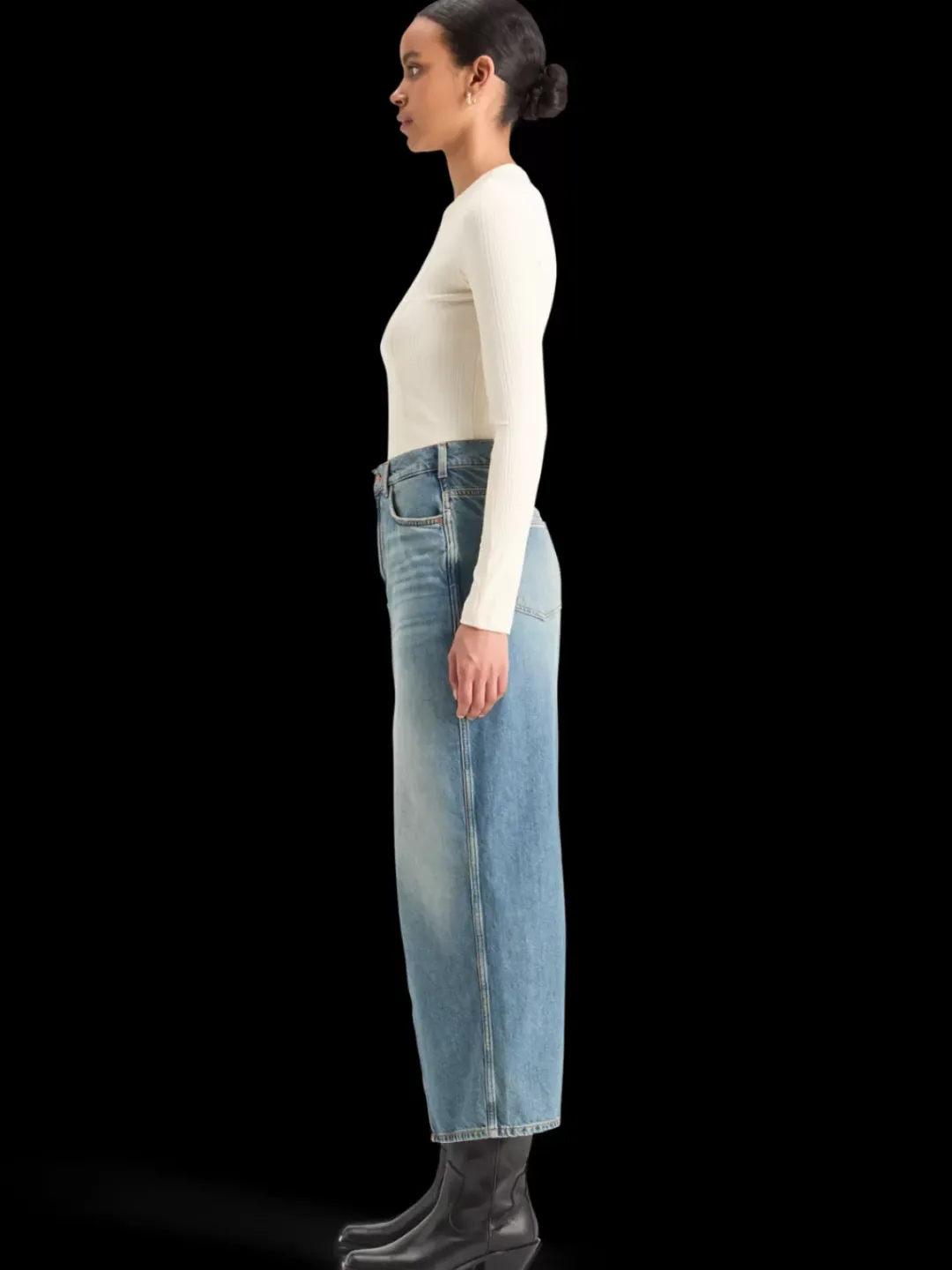 Best Scotch & Soda Long vintage washed denim skirt with front split FriscoNights