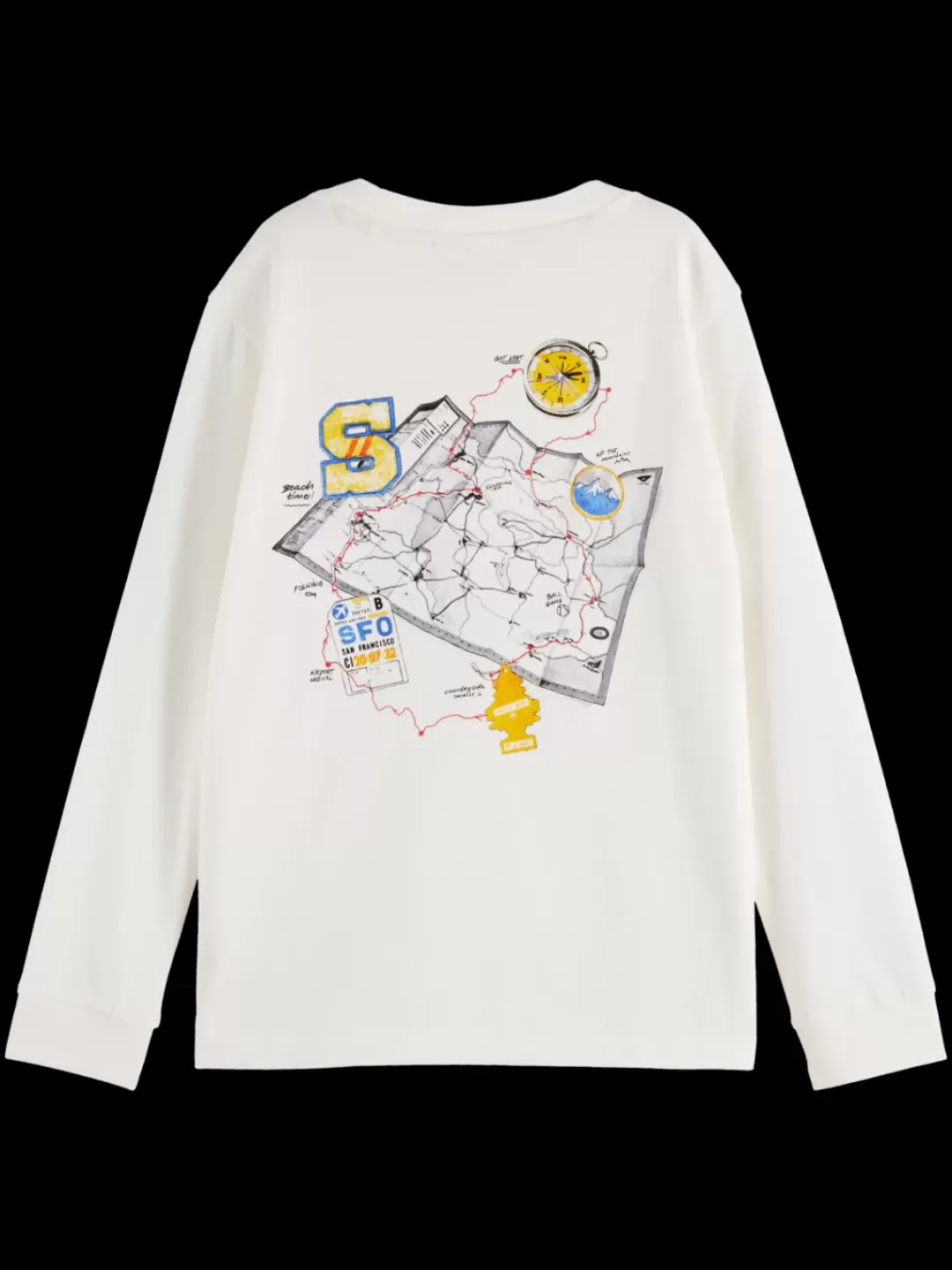 Hot Scotch & Soda LONG-SLEEVED ARTWORK T-SHIRT Swan