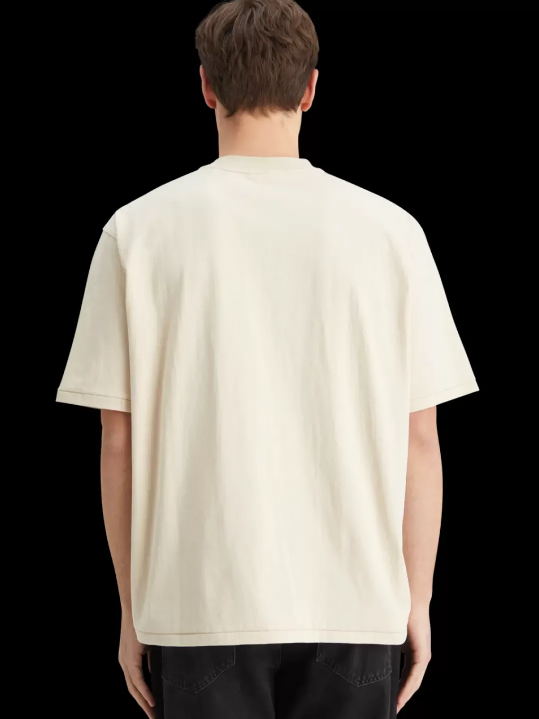 Online Scotch & Soda Loose fit front printed artwork t-shirt Parchment