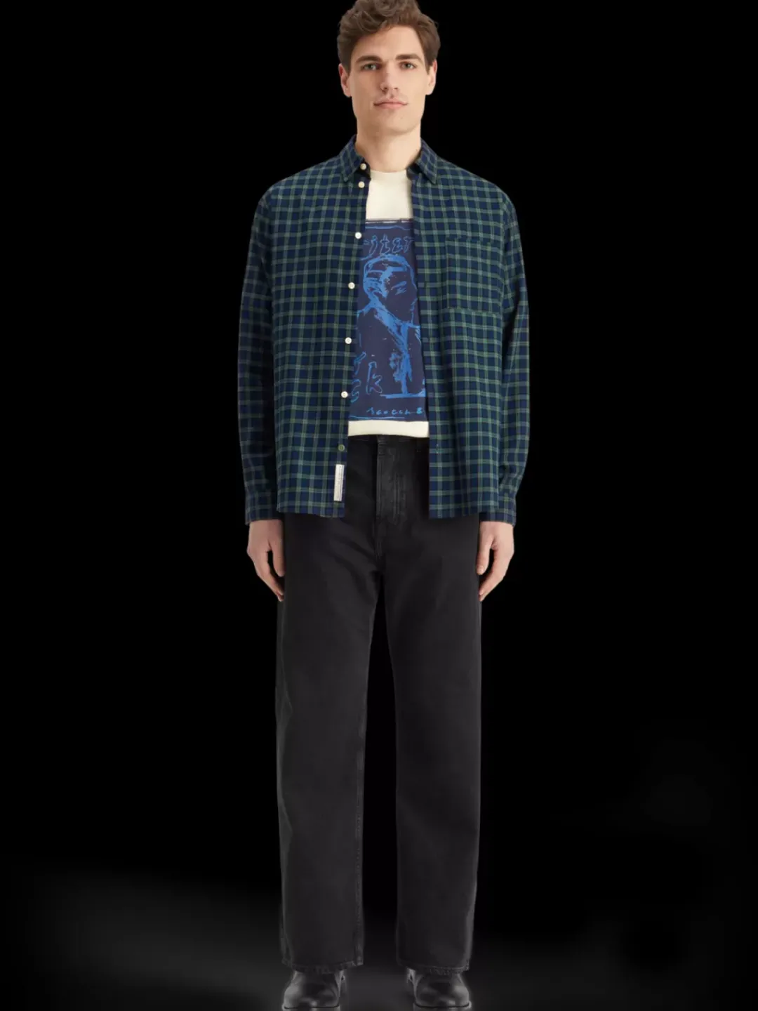 Online Scotch & Soda Loose fit front printed artwork t-shirt Parchment