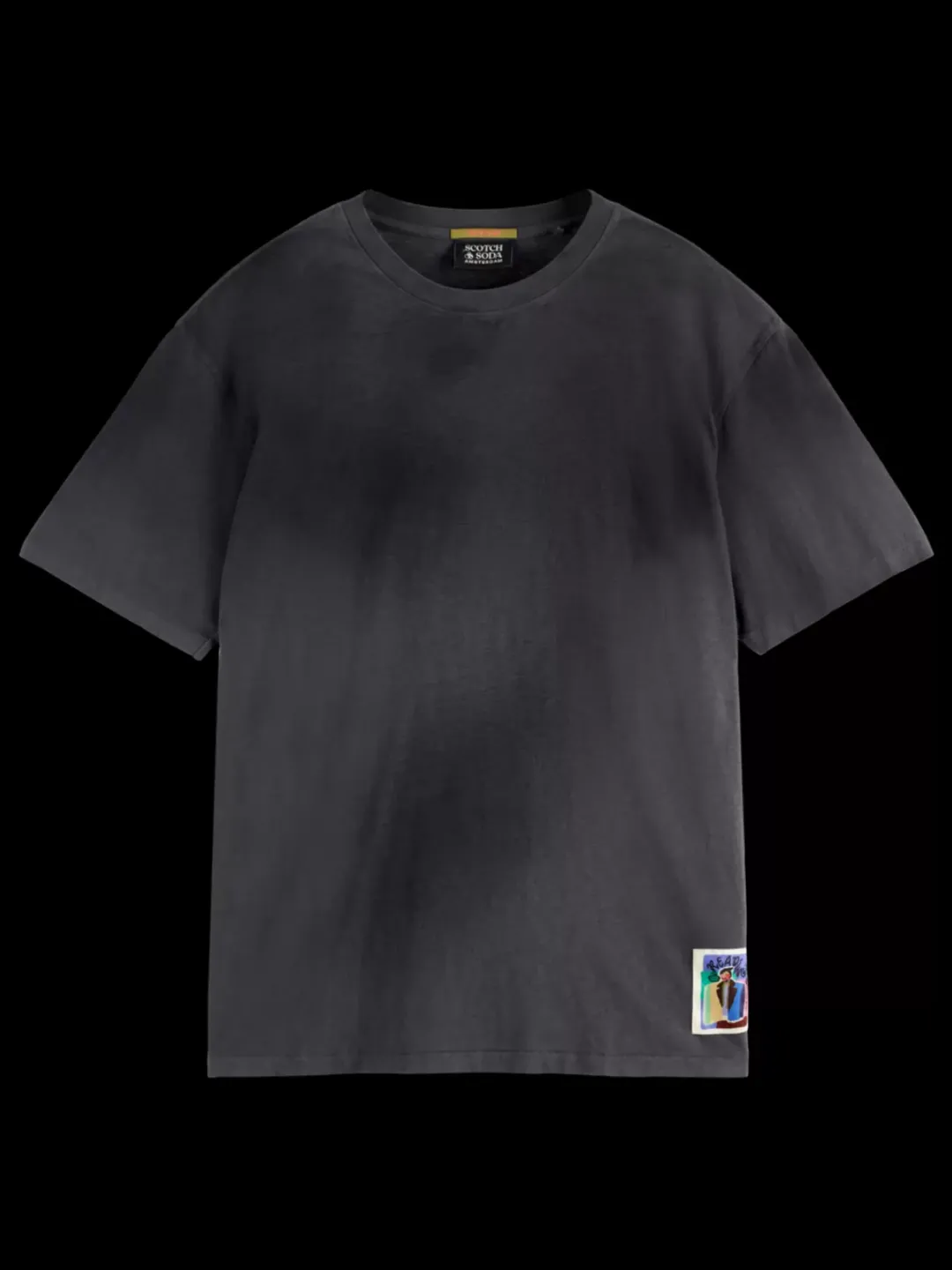 Discount Scotch & Soda Loose fit irregular dyed artwork t-shirt MoodyGrey