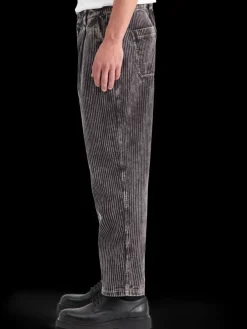 Fashion Scotch & Soda LOOSE TAPERED PLEATED WASHED CORDUROY CHINO Black