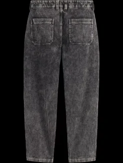 Fashion Scotch & Soda LOOSE TAPERED PLEATED WASHED CORDUROY CHINO Black