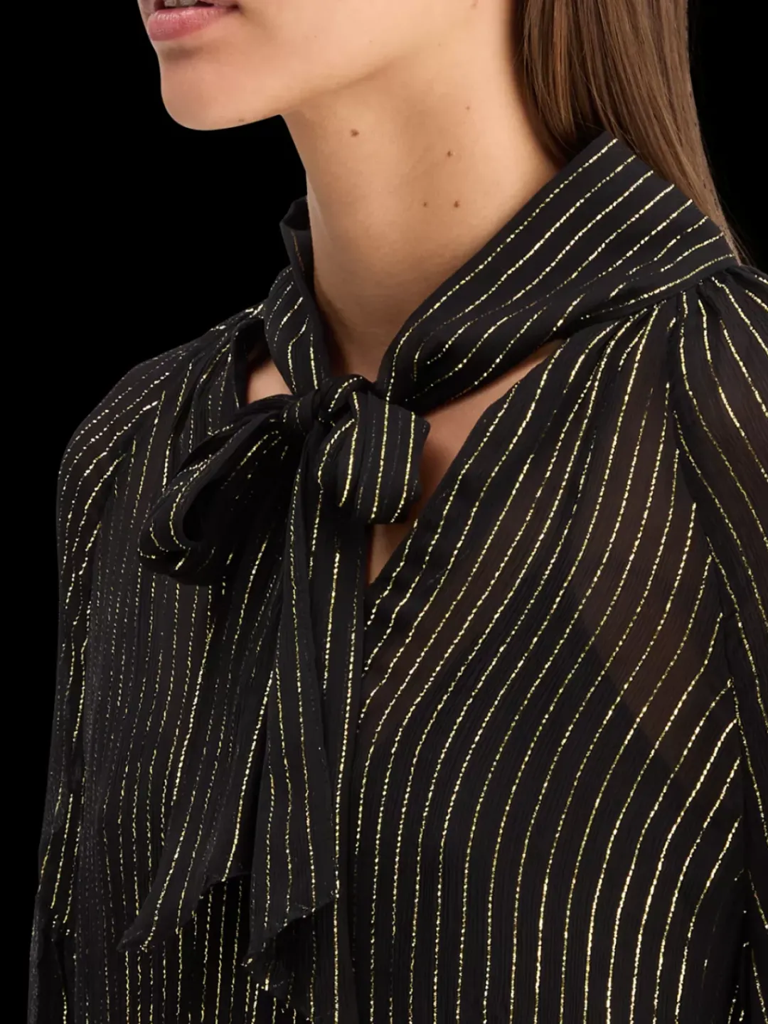 Hot Scotch & Soda LUREX TOP WITH BOW NECK