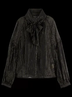 Hot Scotch & Soda LUREX TOP WITH BOW NECK