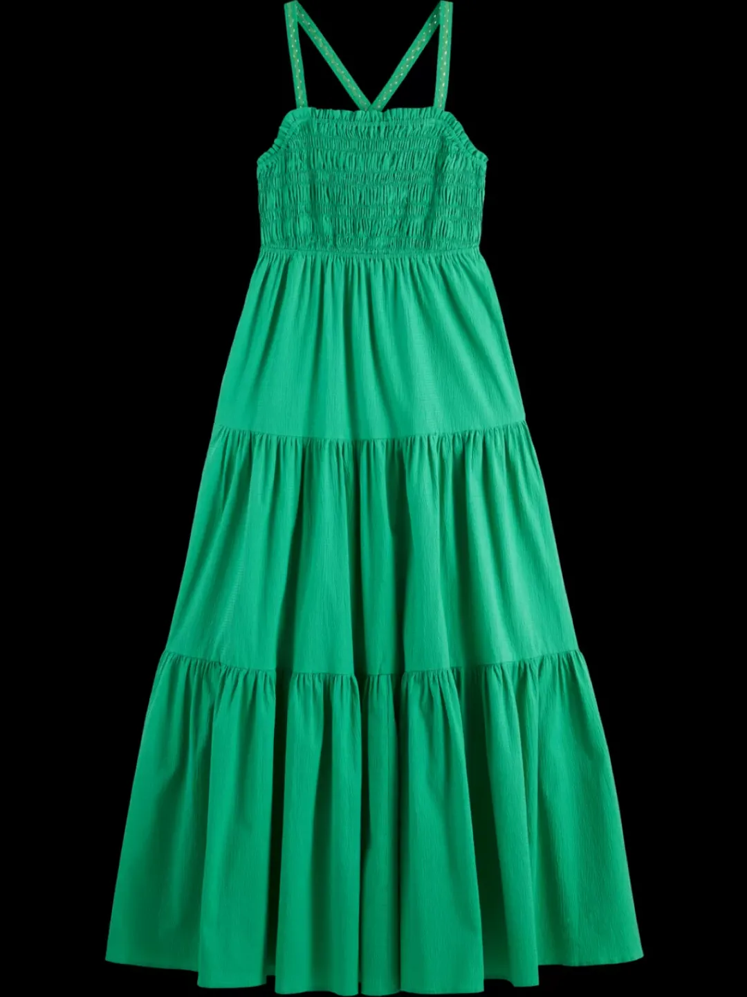 Hot Scotch & Soda MAXI DRESS WITH SMOCK DETAIL ScubaGreen