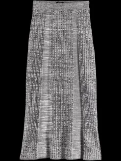 Discount Scotch & Soda Maxi ribbed knitted skirt Black