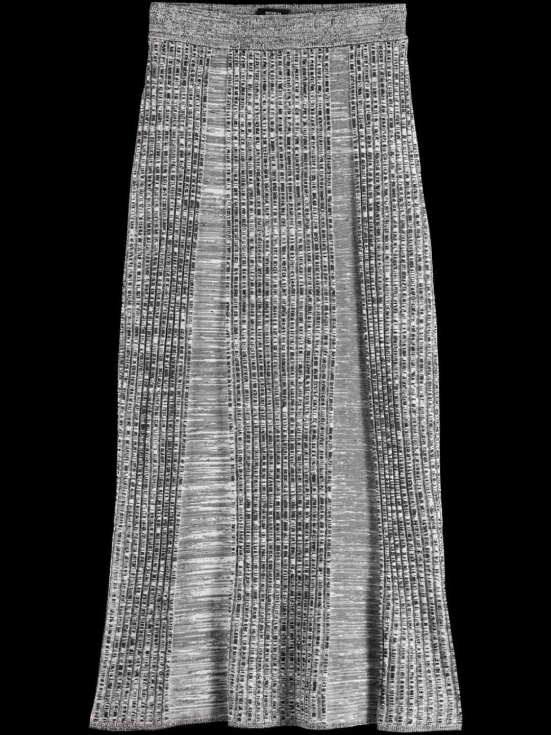 Discount Scotch & Soda Maxi ribbed knitted skirt Black