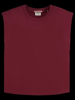 Best Scotch & Soda Mercerised t-shirt with shoulder detail Bordeaux