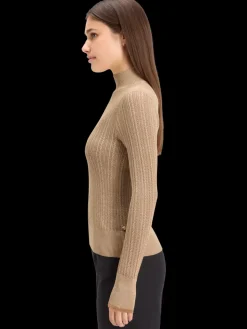 Sale Scotch & Soda METALLIC POINTELLE FITTED PULLOVER Gold