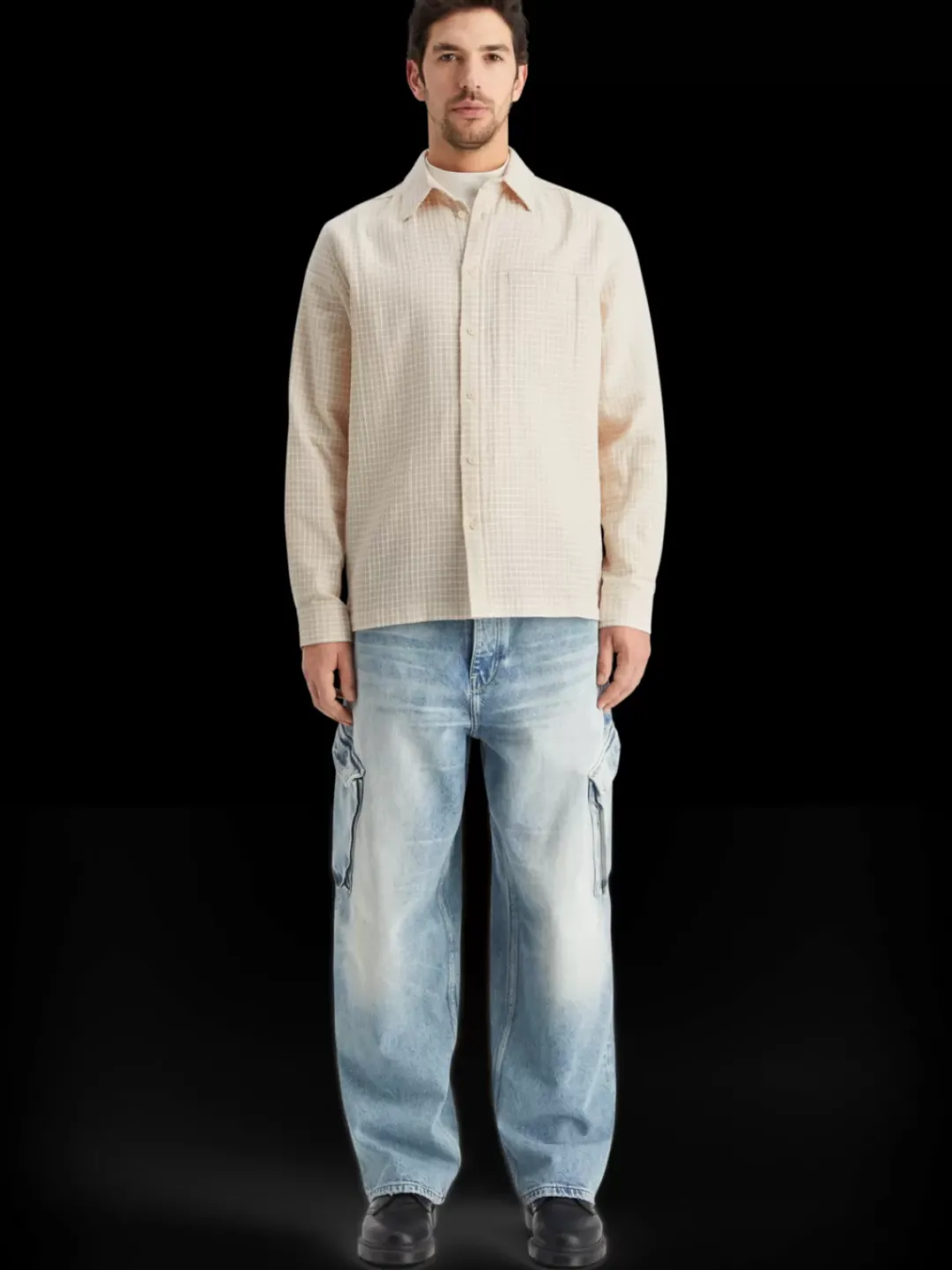 Discount Scotch & Soda Micro dobby check shirt Parchment
