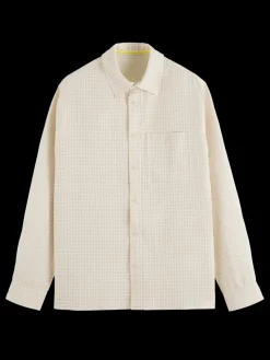 Discount Scotch & Soda Micro dobby check shirt Parchment