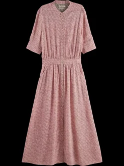 Best Scotch & Soda MIDI DRESS WITH BUTTON CLOSURE Coral