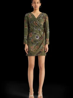 Sale Scotch & Soda Mini viscose jacquard wrap dress PoetryTapestryMilitary