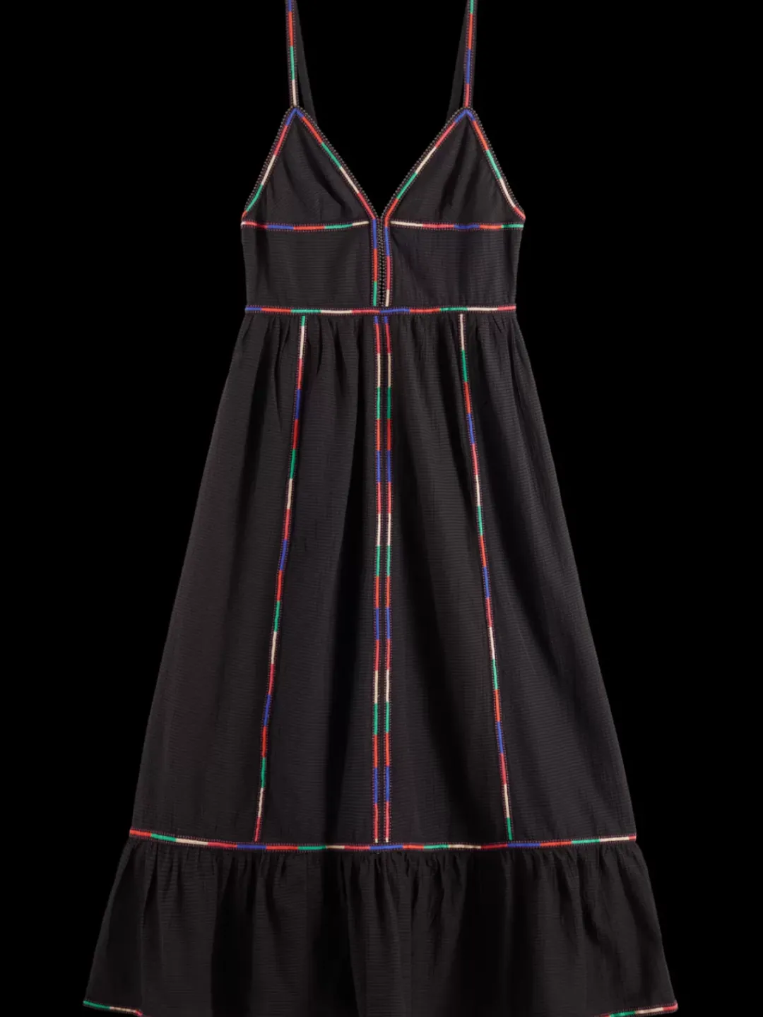 New Scotch & Soda MULTICOLOR EMBROIDERY MAXI DRESS EveningBlack