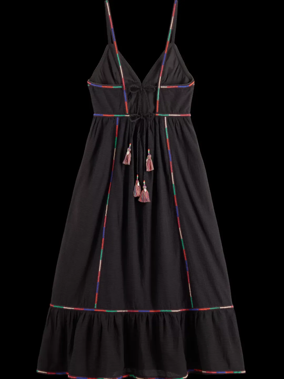 New Scotch & Soda MULTICOLOR EMBROIDERY MAXI DRESS EveningBlack