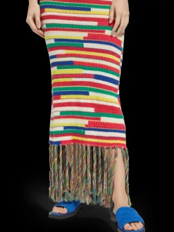 Discount Scotch & Soda MULTICOLOURED INTARSIA KNITTED DRESS MultiStripe