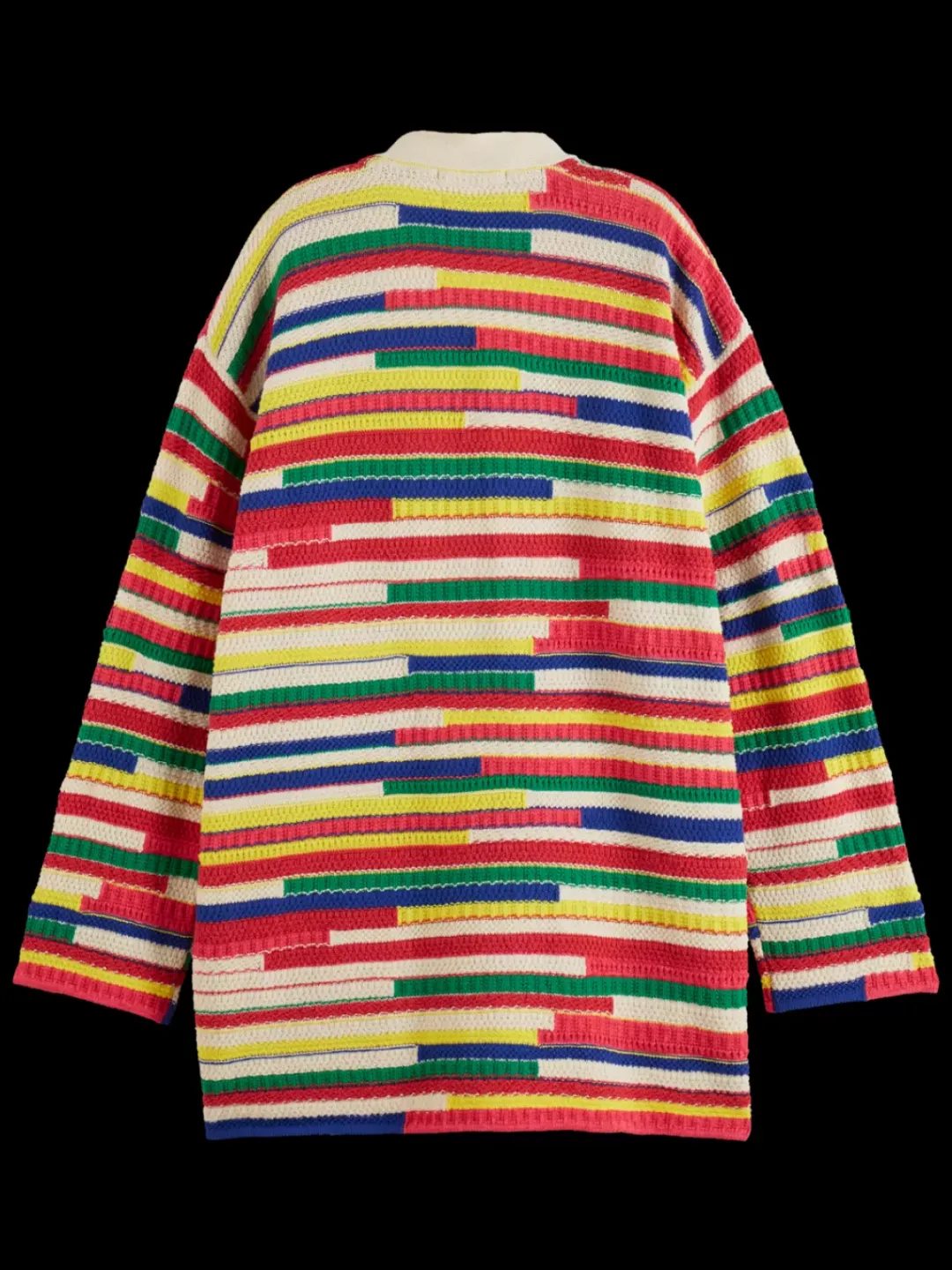 Clearance Scotch & Soda MULTICOLOURED INTARSIA KNITTED CARDIGAN MultiStripe