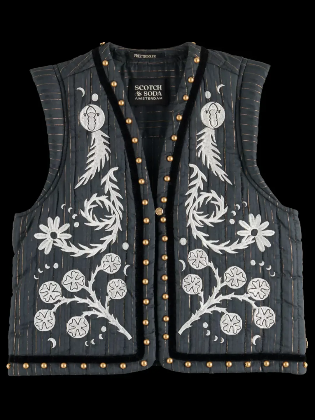 Hot Scotch & Soda MYSTIC EMBROIDERY GILET Vinyl