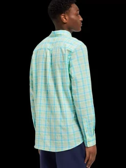 Online Scotch & Soda Neon check shirt NeonLimeCheck