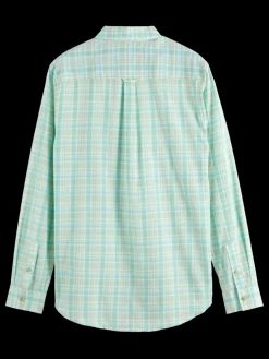 Online Scotch & Soda Neon check shirt NeonLimeCheck