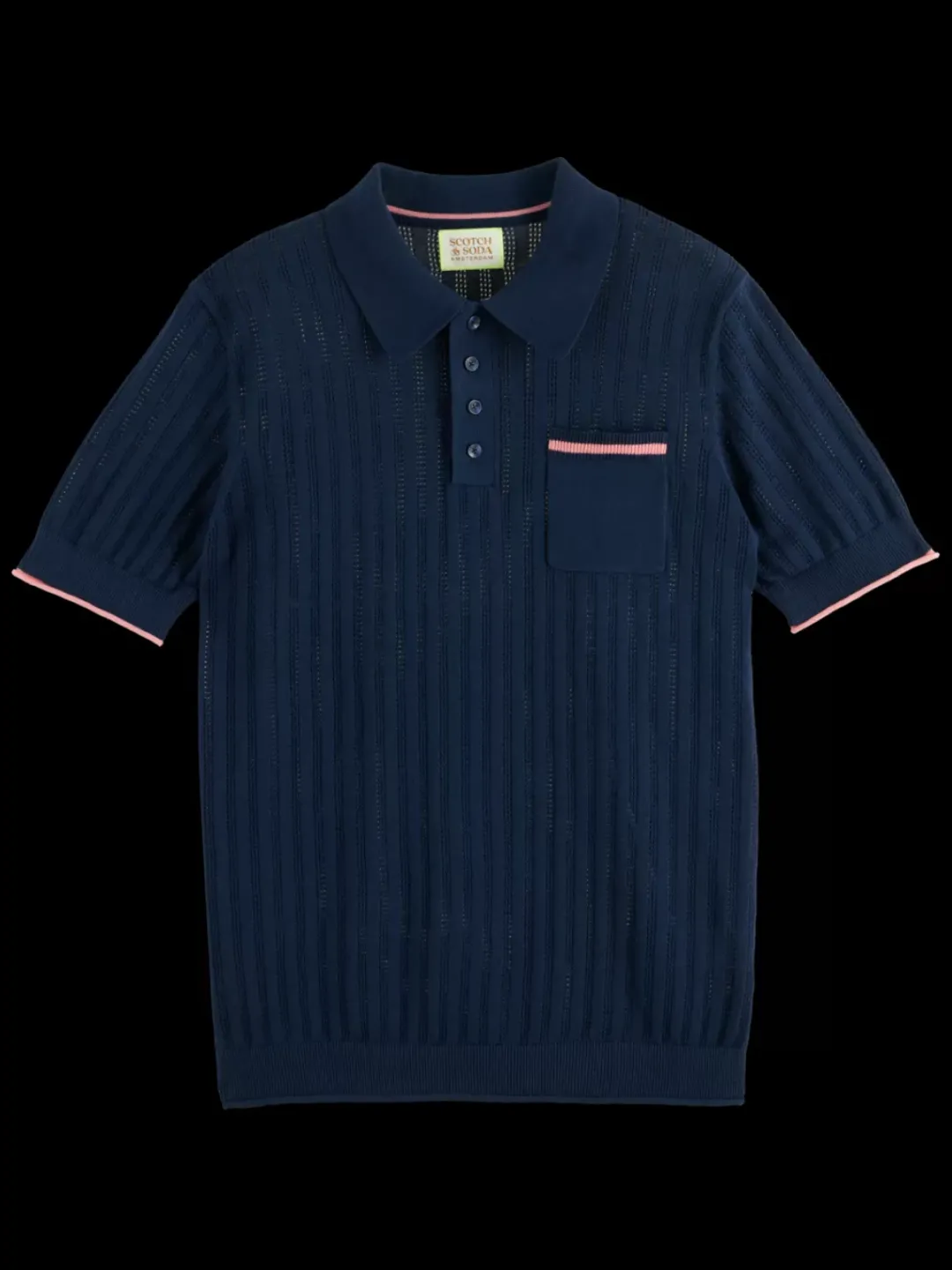 Clearance Scotch & Soda Openwork polo Navy