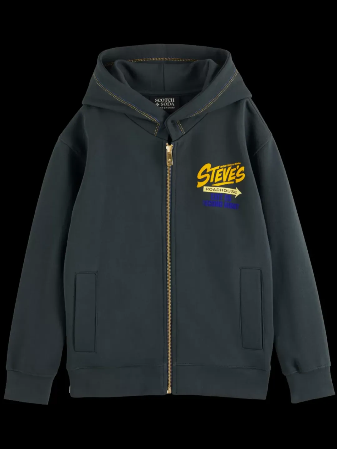 Hot Scotch & Soda OVERSIZED ARTWORK ZIP THROUGH HOODIE Antra