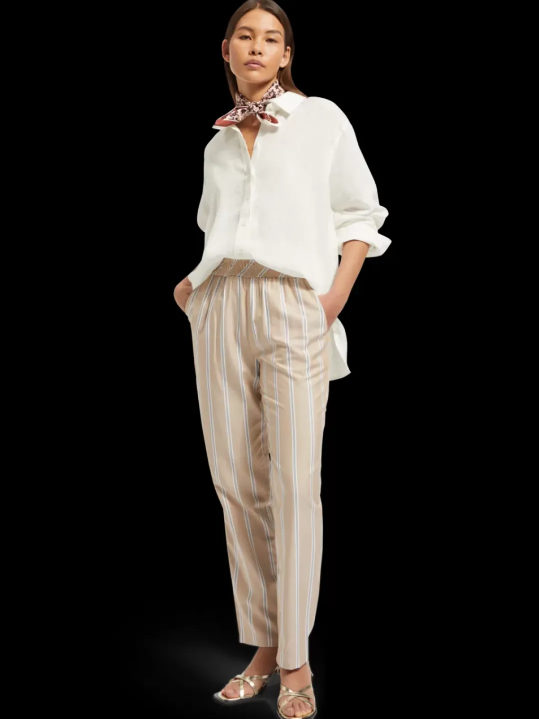 Online Scotch & Soda OVERSIZED LINEN FIT SHIRT White
