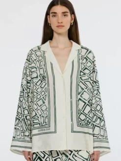 Online Scotch & Soda Oversized Placed Print Shirt NieuwAmsterdamCitySoftIce