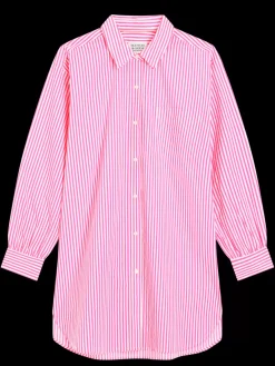 Fashion Scotch & Soda OVERSIZED POPLIN SHIRT IN FLUO PINK /WHITE STRIPE ComboS