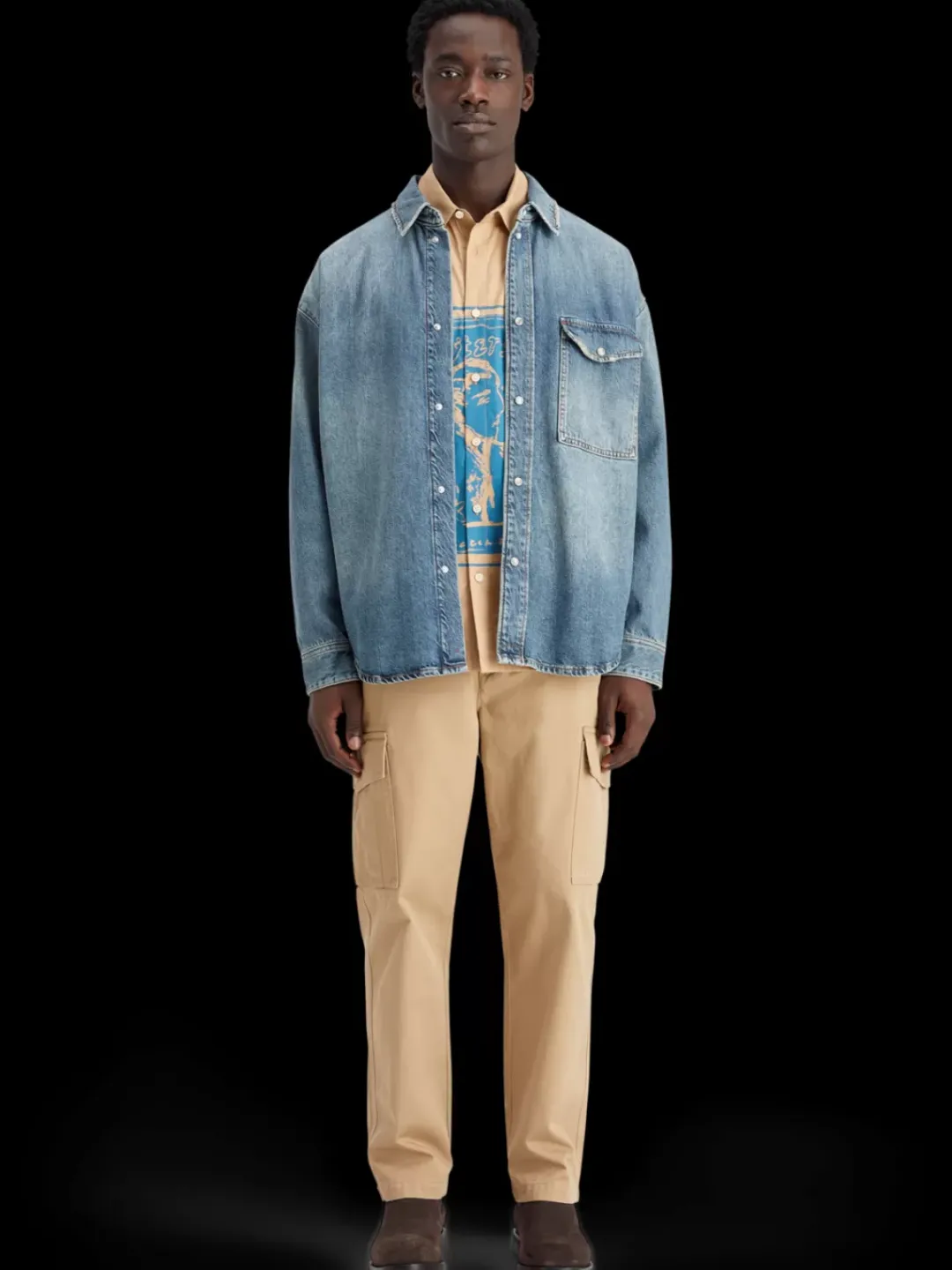 Outlet Scotch & Soda Oversized washed denim shirt - frisco nights FriscoNights