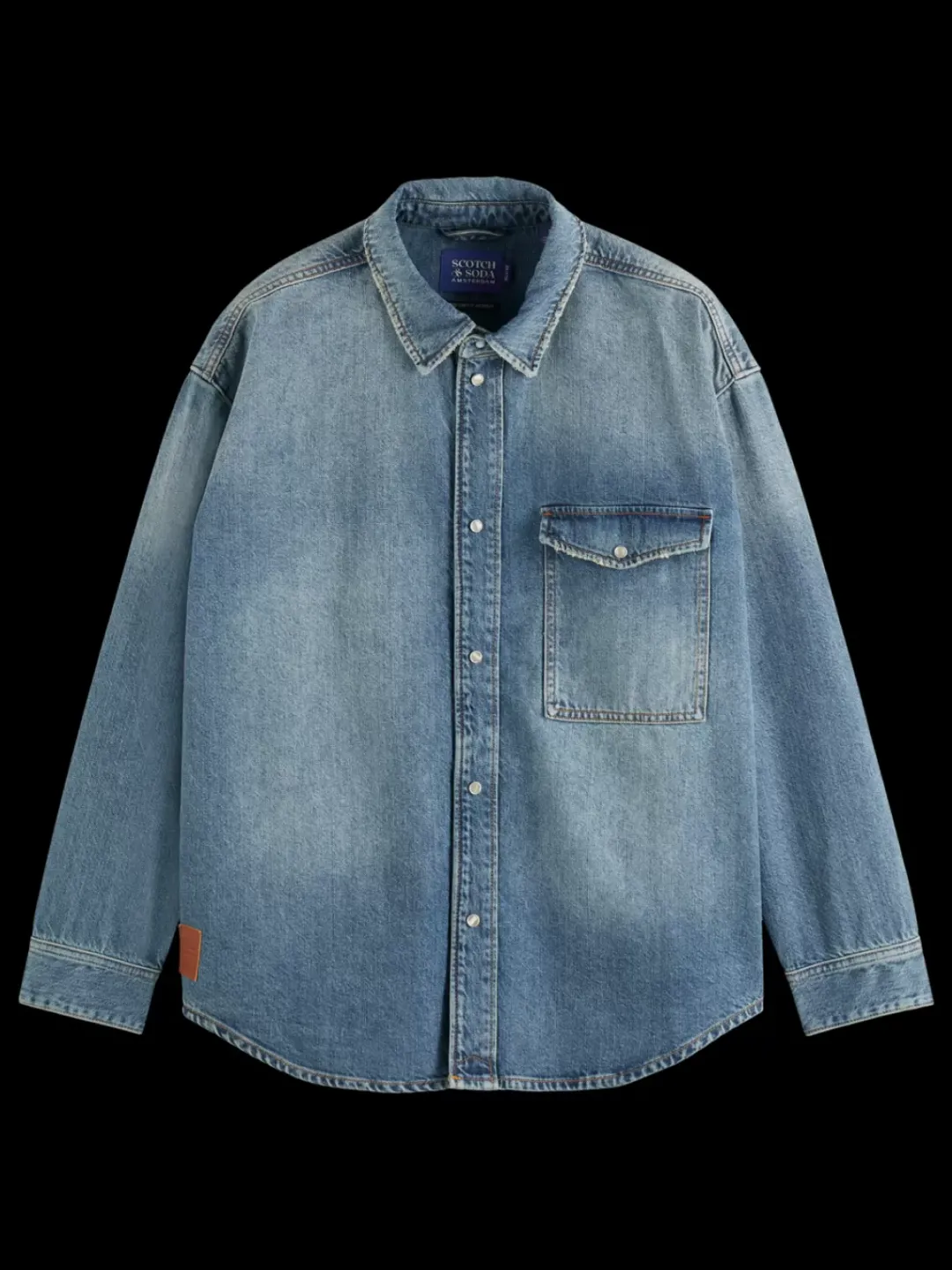 Outlet Scotch & Soda Oversized washed denim shirt - frisco nights FriscoNights